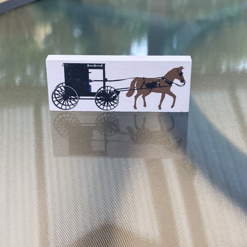 The Cats Meow/ Ohio Amish Series/ Horse Drawn Amish Buggy Vtg 4x1.5”